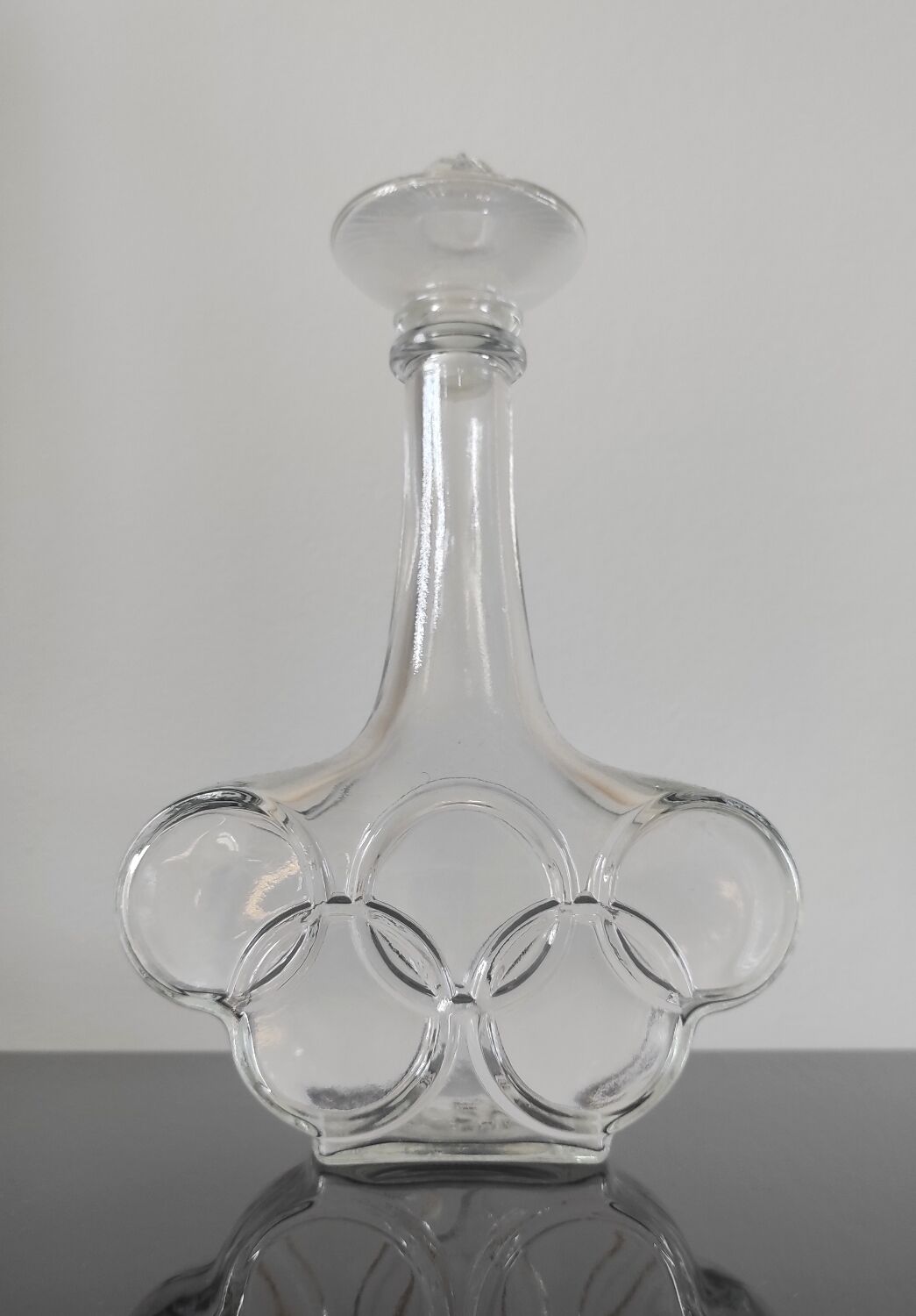Vintage "Olympic Games" Glass Bottle / Carafe
