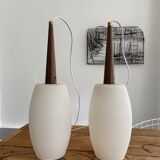 Pair vintage opaline suspensions