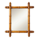 Wooden turned mirror in bamboo style, circa 1900-1930.