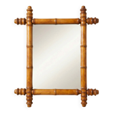 Wooden turned mirror in bamboo style, circa 1900-1930.
