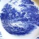 8 romantic blue Lunéville Sarreguemines dinner plates