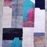 Moroccan Berber rug Boujaad ecru with colorful patterns 412x291cm