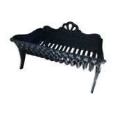 Old fireplace fireplace openwork grid cast iron black + removable plate vintage