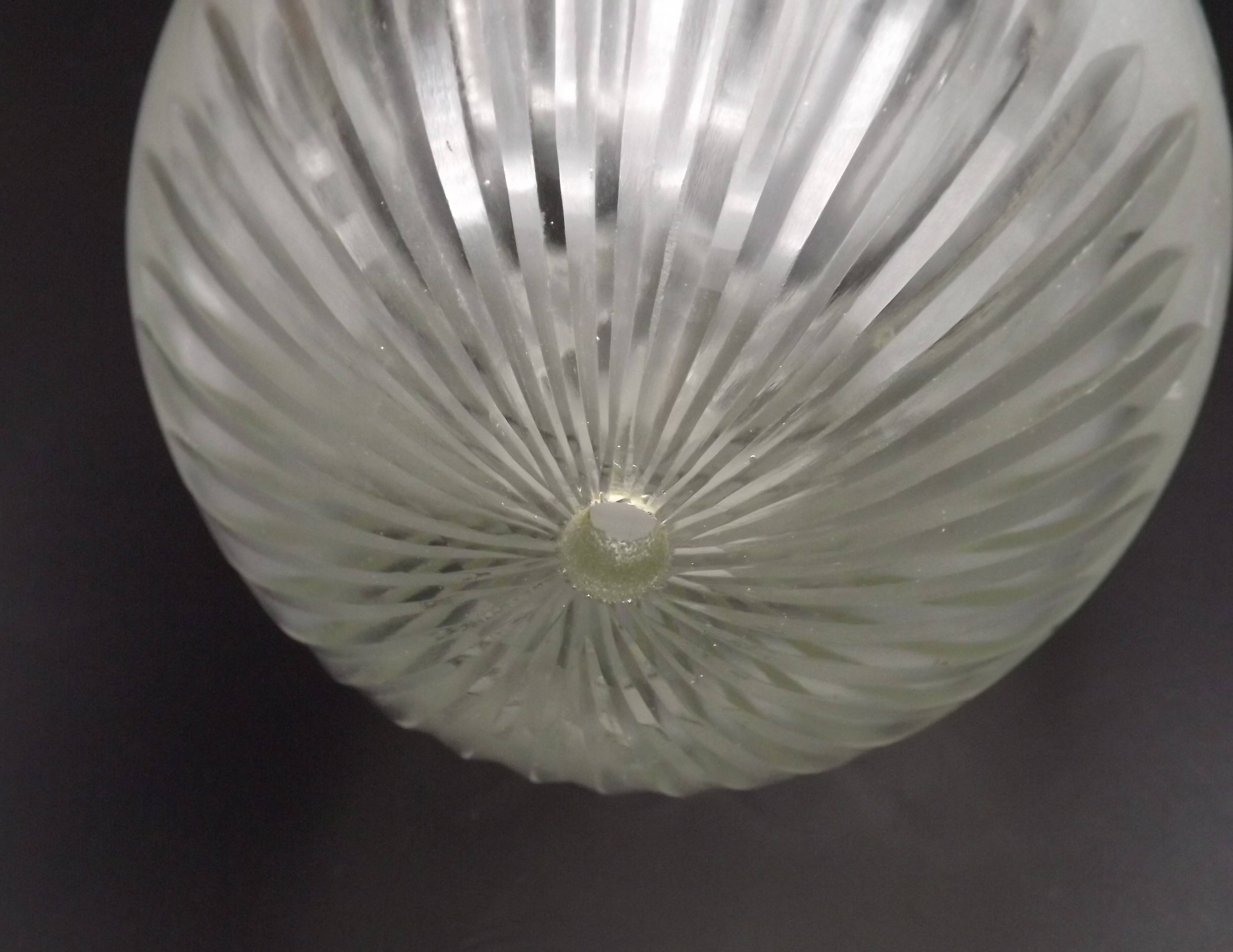 French Art Deco Opaque Cut Glass Shade • Vintage Lamp Shade Replacement