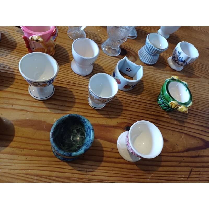 Set of 38 egg cups