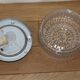 Pair of metal and glass wall/ceiling lights