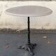 Round wooden bistro table