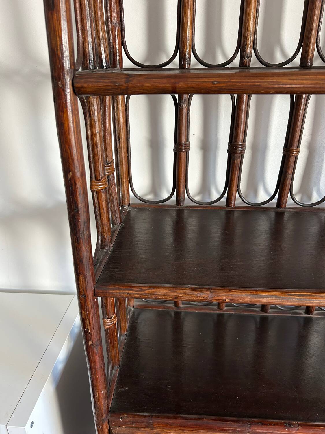 Rattan shelf / bookcase with cabinet