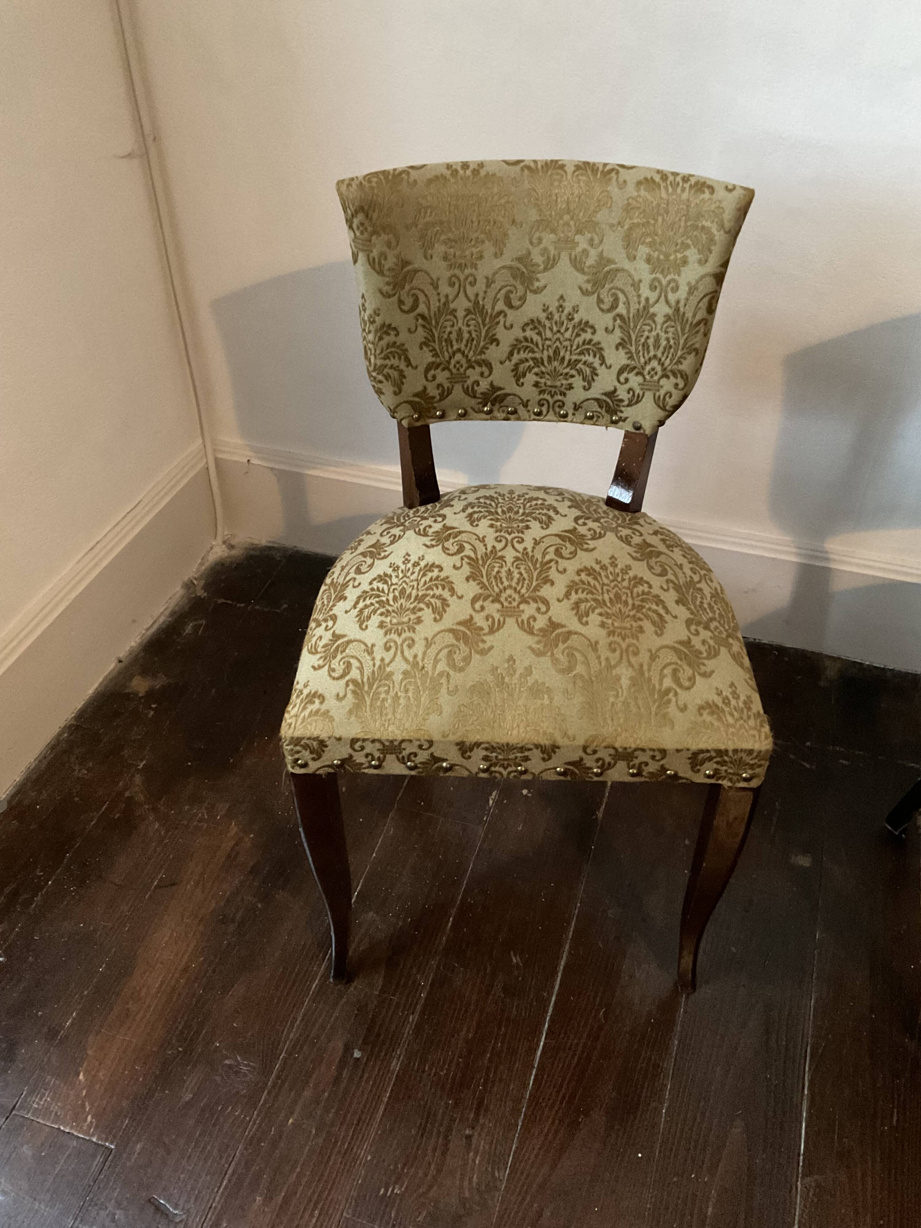 Pair of 60s bridge style velvet chairs