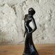 Art Deco statuette of a woman – Elegant dancer – Black earthenware – 1950s