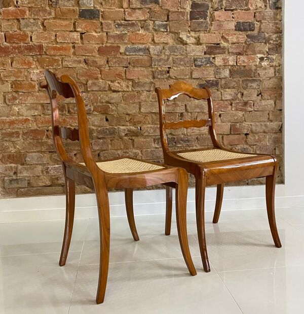 Ensemble de 2 chaises Biedermeier, Autriche, début du 19ème siècle