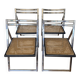 Set of 4 Italian folding chairs with caning.