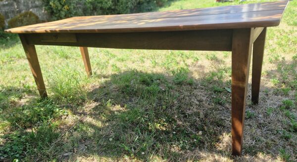 Table de ferme ancienne en merisier 204 x 81 cm