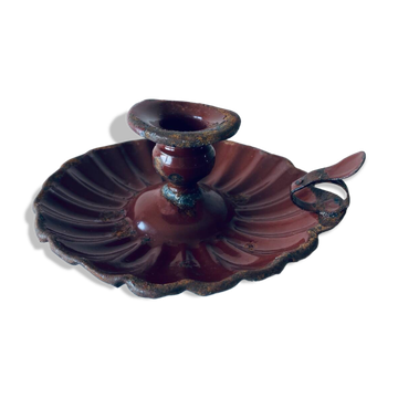 Antique enamelled candle holder