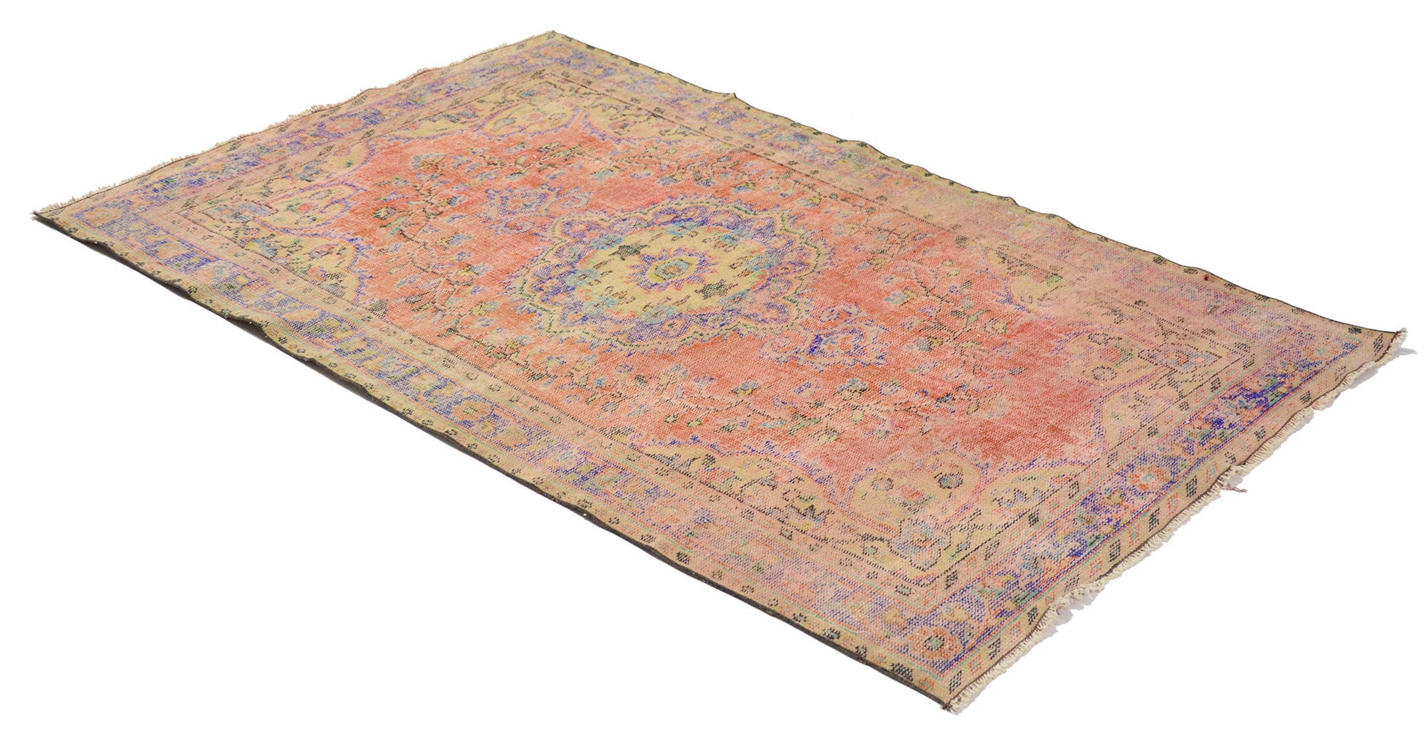 Anatolian handmade vintage rug 230 cm x 140 cm