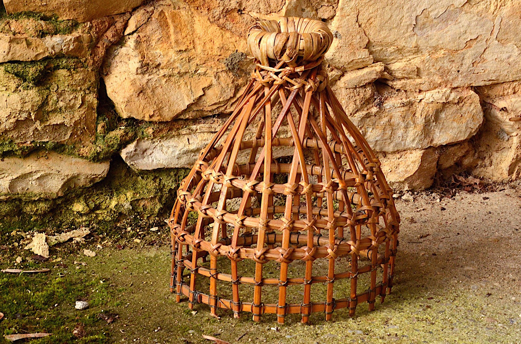 Small rattan pendant, handmade, 17x21cm
