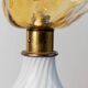 Pair of vintage Murano glass table lamps - flower-shaped shades, twisted glass, brass details - Italy 1970s - unique bedside lamps, elegant gift