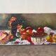 Still life with fruits and strawberries, oil on canvas signed Odile Julien.