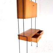 Omnia shelving system / self-supporting modular secretary desk in teak, dating from the 1960s.