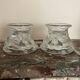 Pair of fruit-shaped glass candlesticks