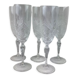 5 baccarat crystal flutes made in france