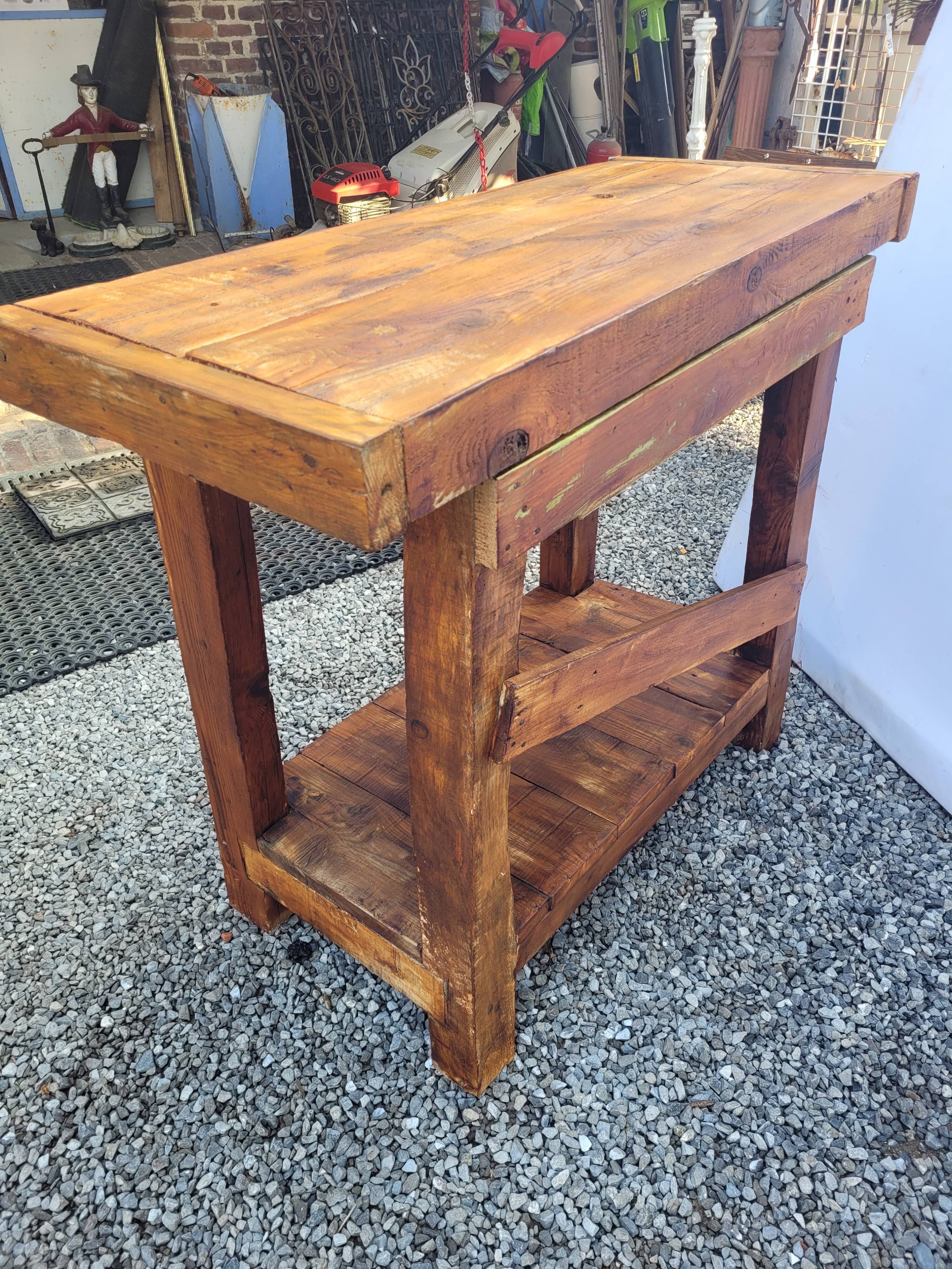 Wooden workbench 101×90cms with 1 drawer
