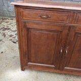 Low Parisian sideboard in solid wood 2 doors 2 drawers art deco handles