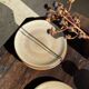 Set of 6 vintage brown stoneware dessert plates D21