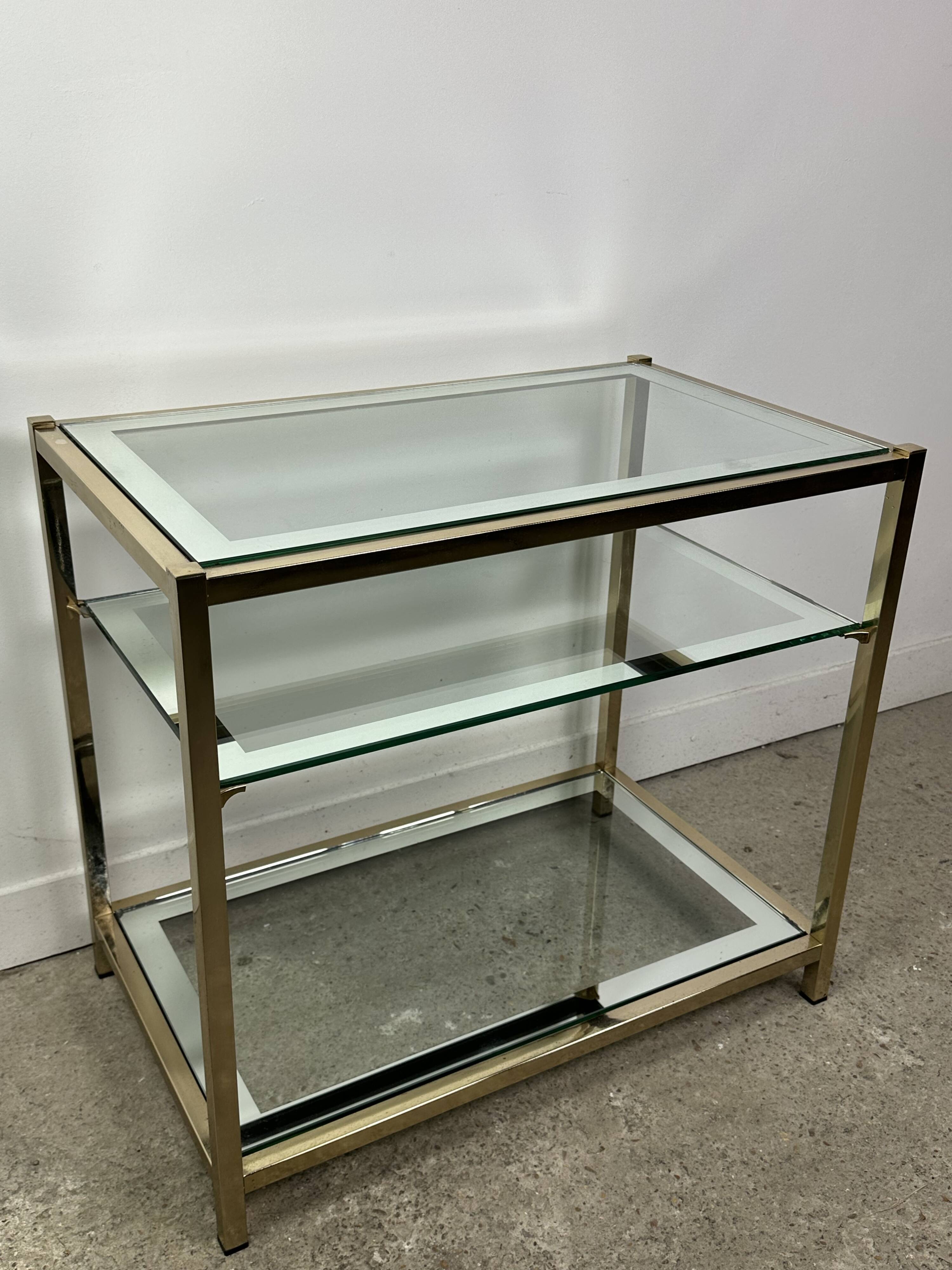 Vintage golden brass side table 1970