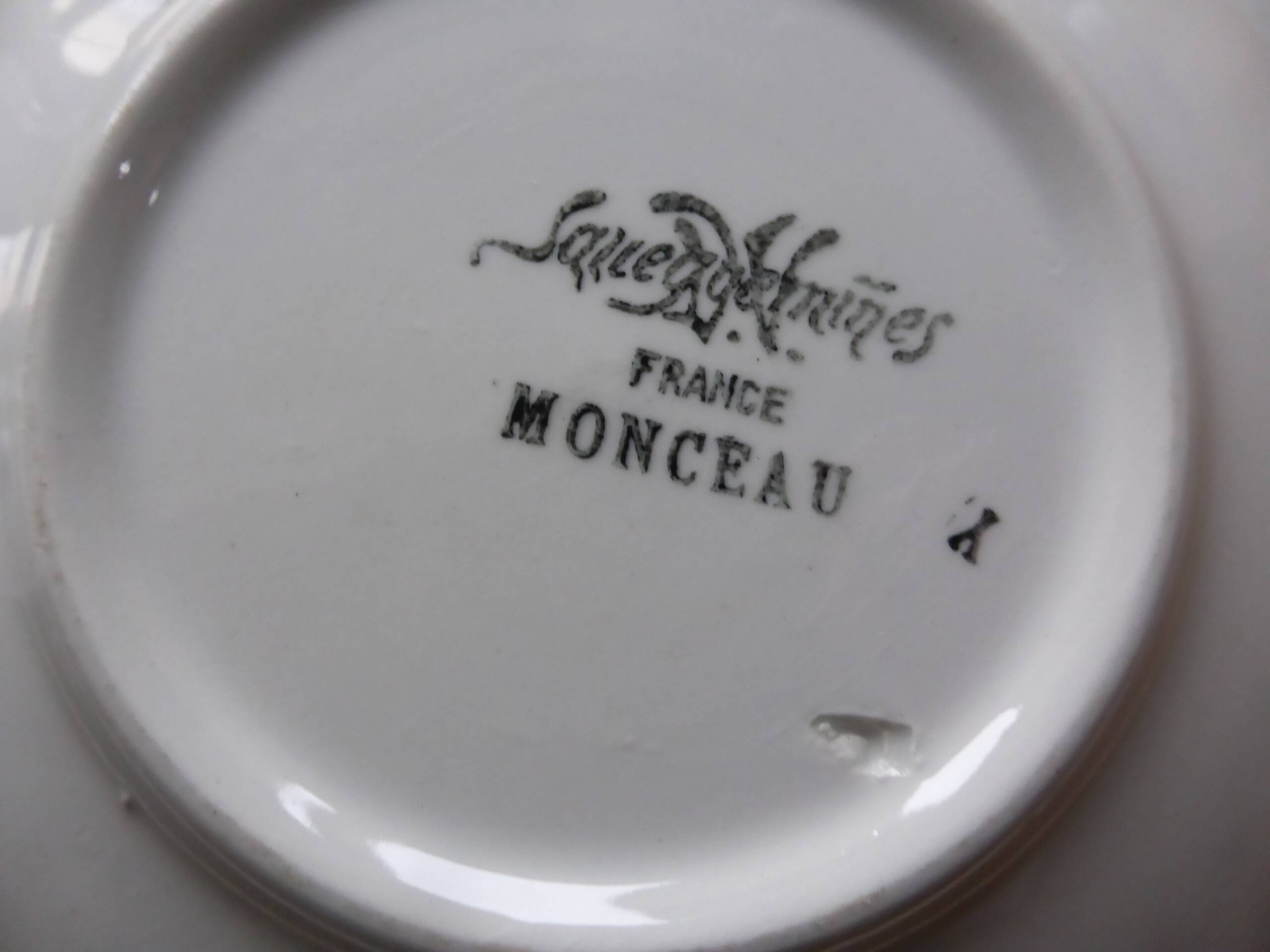 Set of 2 round calotte serving dishes Sarreguemines Monceau 200217