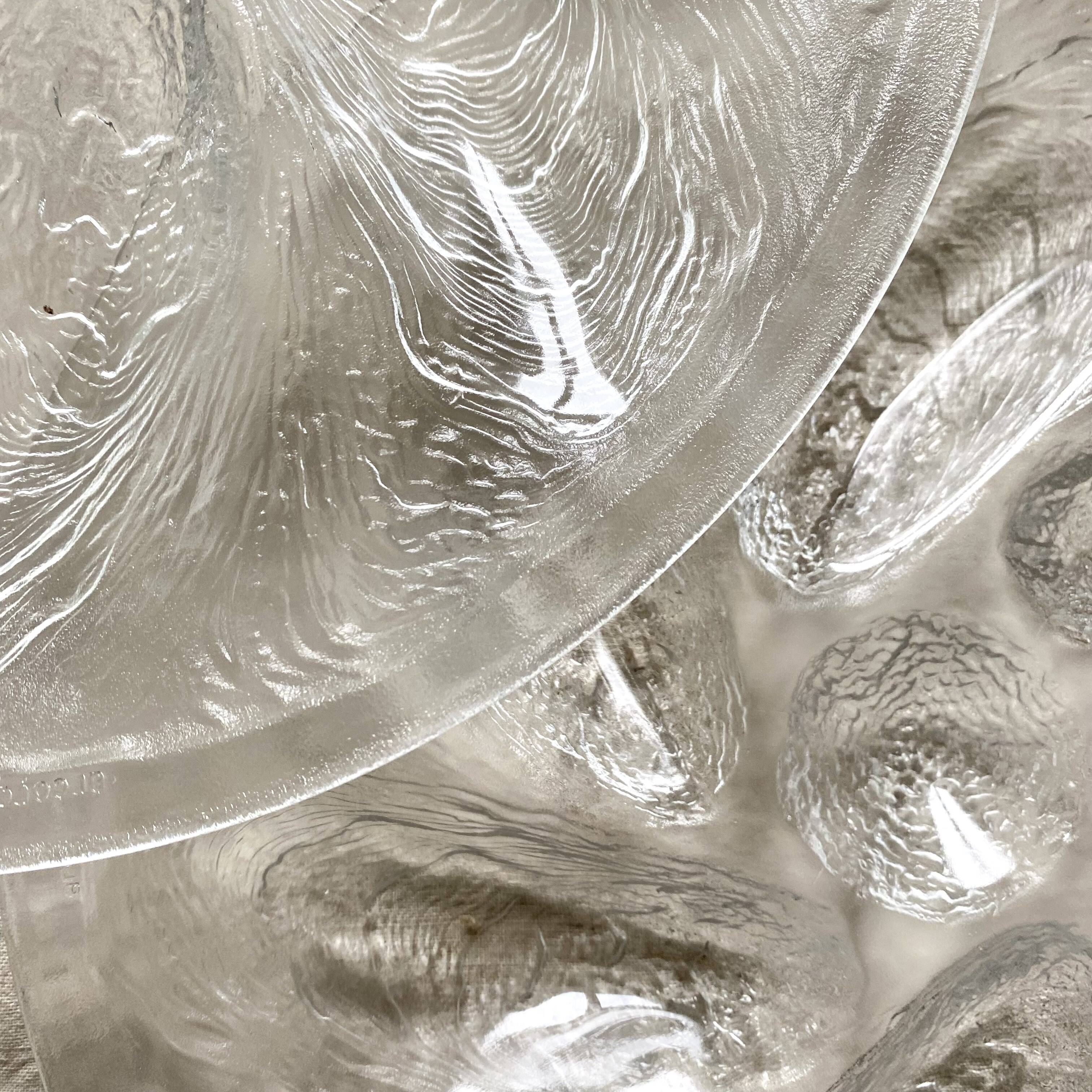 80s glass oyster plates