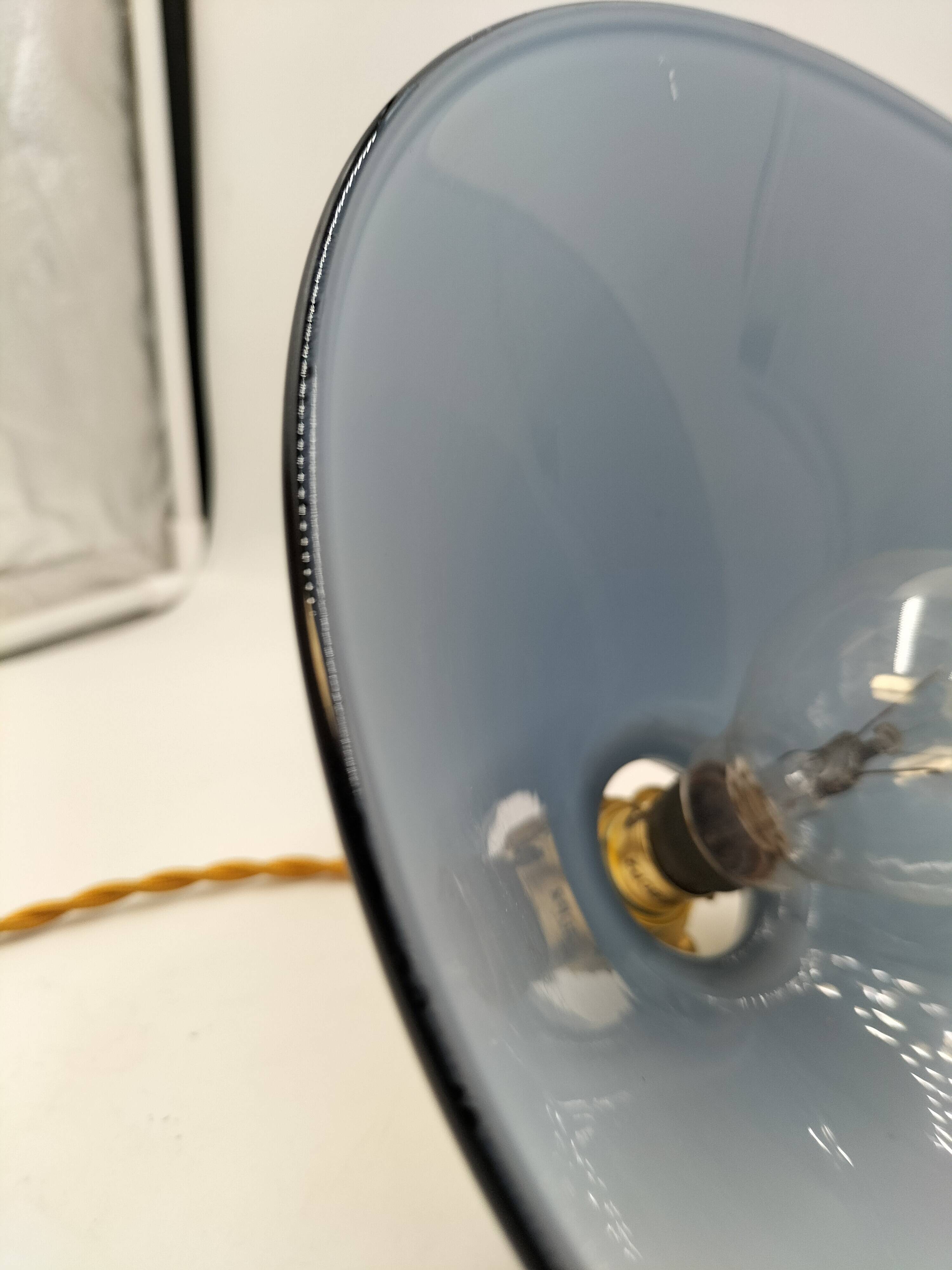 Blue opaline cone pendant light