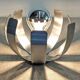 Space age flower lamp by Jocelyne Trocmé for Oxar France circa 1970