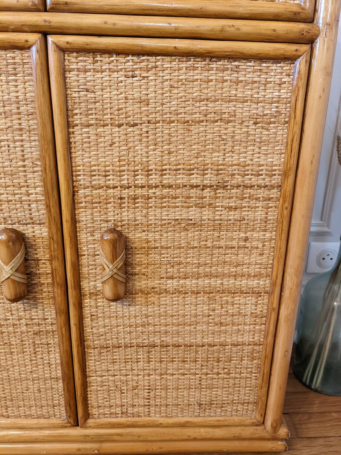Rattan and wicker chest of drawers