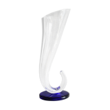 Crystal vase in the shape of horn of plenty, signed lVV