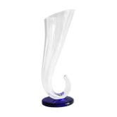 Vase en cristal en forme de corne d'abondance, signé lVV