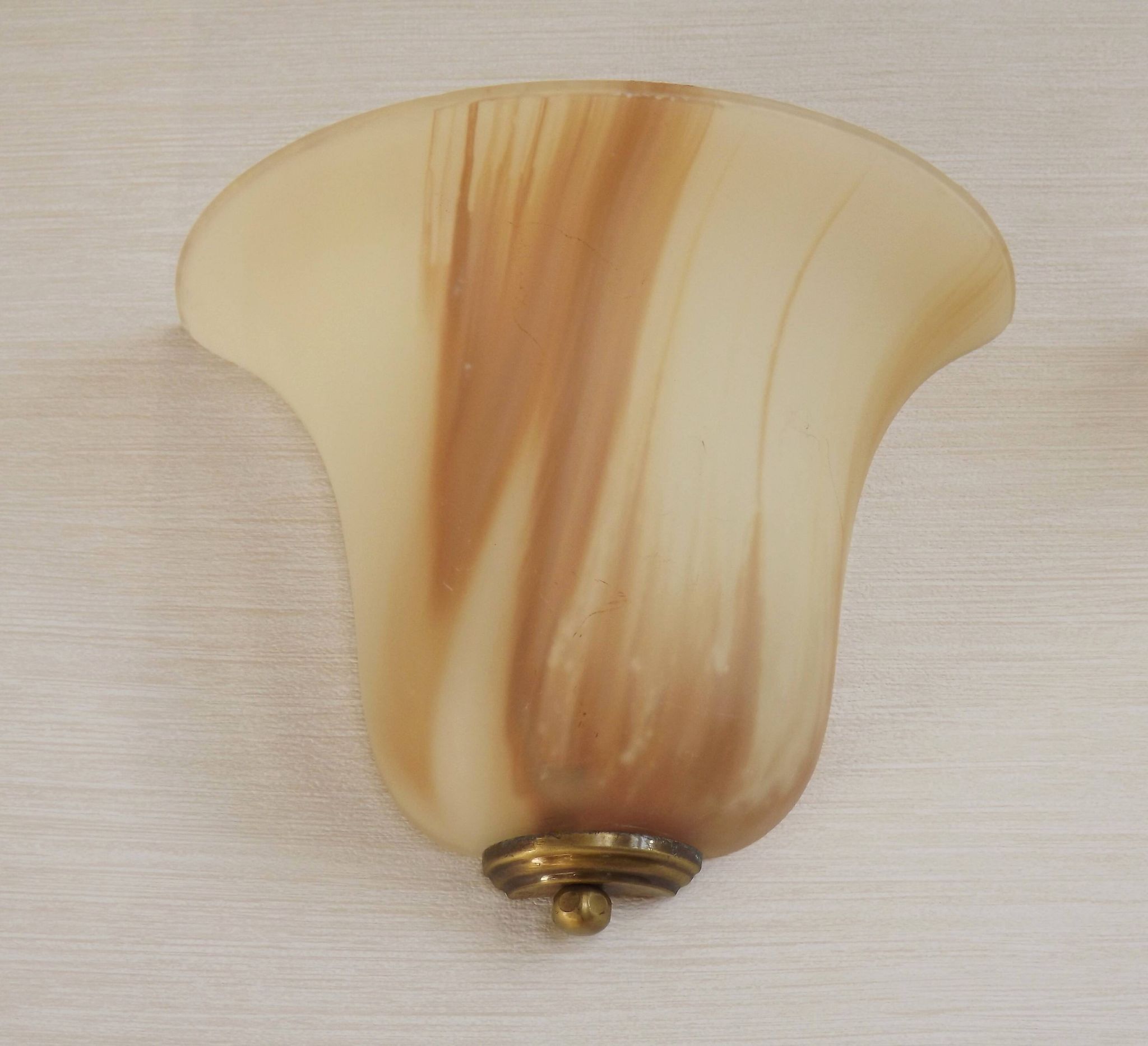 Vintage Pair Marinha Grande Swirl Art Glass Wall Sconces Made in Portugal