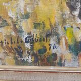 Oil on canvas framed hunting return Michel Gilbert 50 X 73 cm