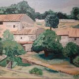 Huile sur toile: mas provençal à Bonnieux
