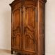 Dauphinoise wardrobe in Louis XV style in walnut, storage sideboard H:2.20m