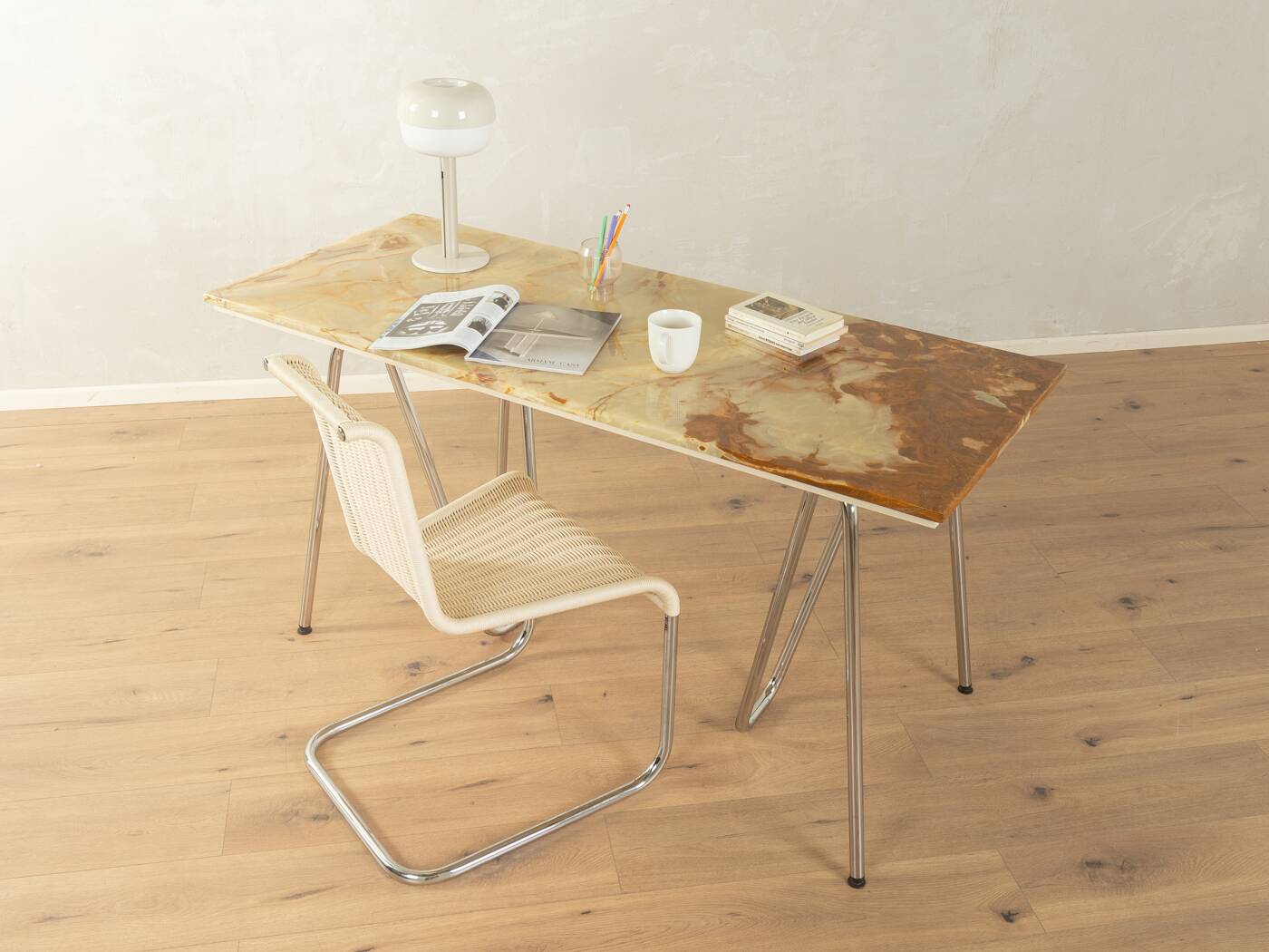 Unique onyx marble desk