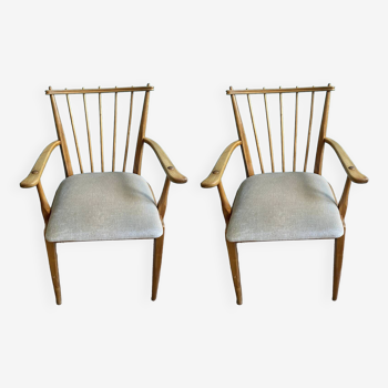 Pair of wooden armchairs Italy 1950s