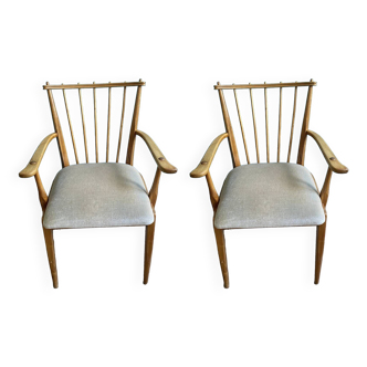 Pair of wooden armchairs Italy 1950s