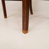 Mid-century armchair by Ole Wanscher for Fritz Hansen, stained beech and leather.