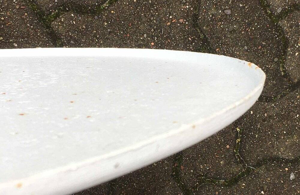Mid-century minimalist German metal garden table attributed to Mauser Werke Waldeck, 1960s.
