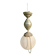 Art Deco aluminum and opaline up and down suspension