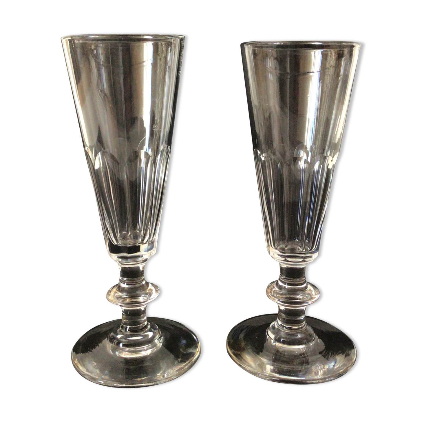 2 champagne flutes Baccarat Saint Louis model Caton