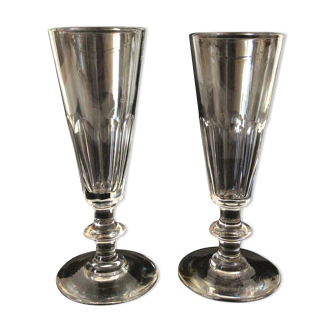 2 champagne flutes Baccarat Saint Louis model Caton