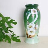 Vase en verre opalin, peint à la main, 1960