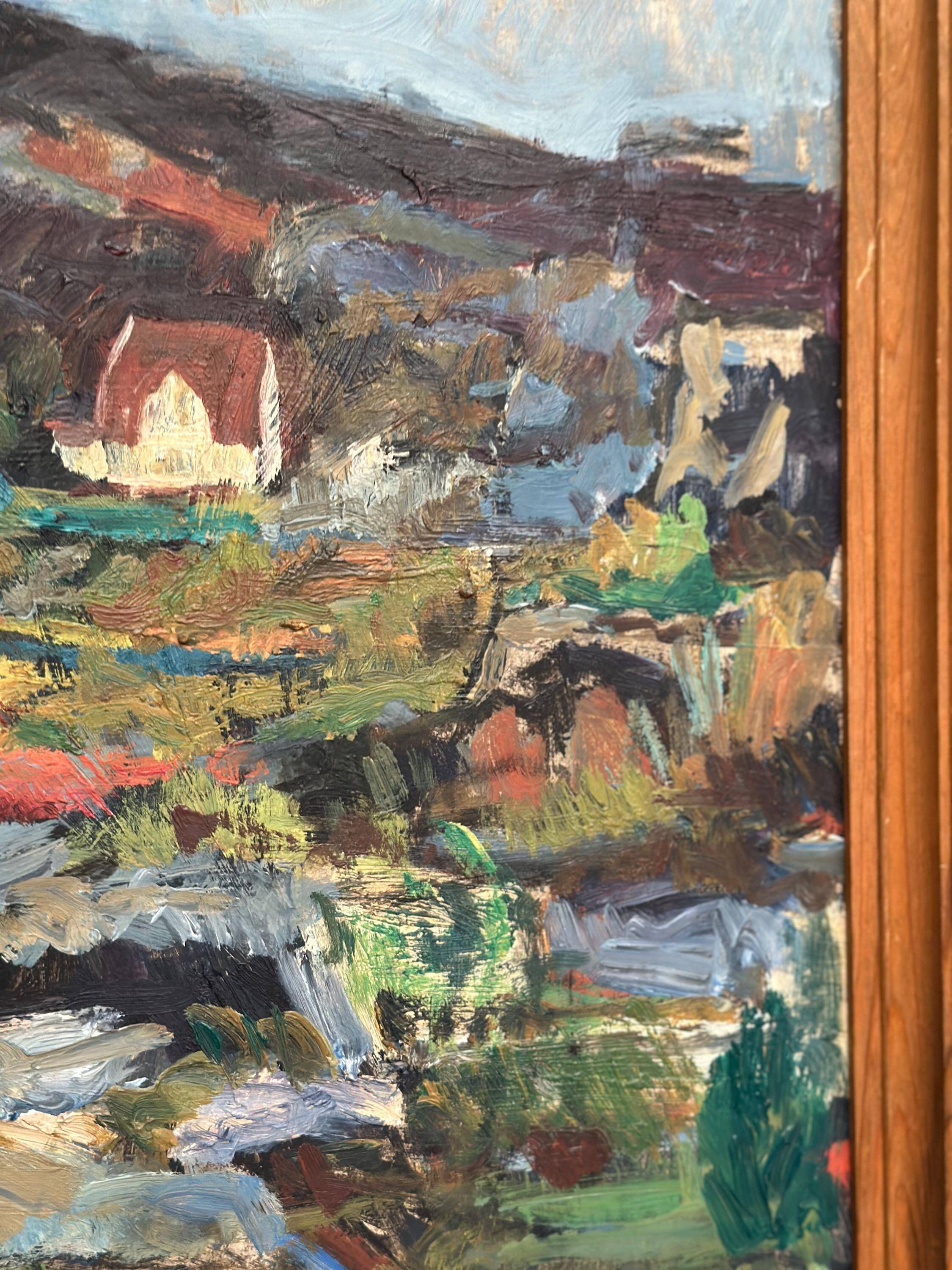 Swedish Oil On Canvas – “Serene Landscape” By Karl Otto Kellgren